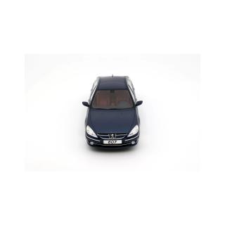 Peugeot 607 3.0 V6 Phase 2 Blue Montebello 2008 OttO mobile 1:18 Resinemodell (Türen, Motorhaube... nicht zu öffnen!)